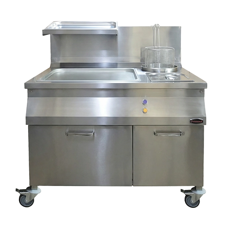 Ottoman OTX ABM paneerwerktafel met automatische zifter en inox paneerkom voor professioneel kip paneren